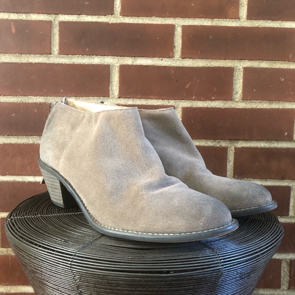 Kelsi Dagger ankle boots booties western tan taupe brown rustic nubuck leather 8